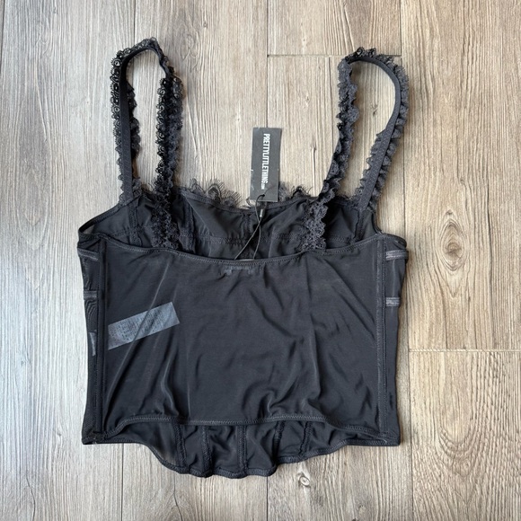 NWT PrettyLittleThing Corset | Black Lace Bustier Top (US 8 / UK 12) - Picture 2 of 7